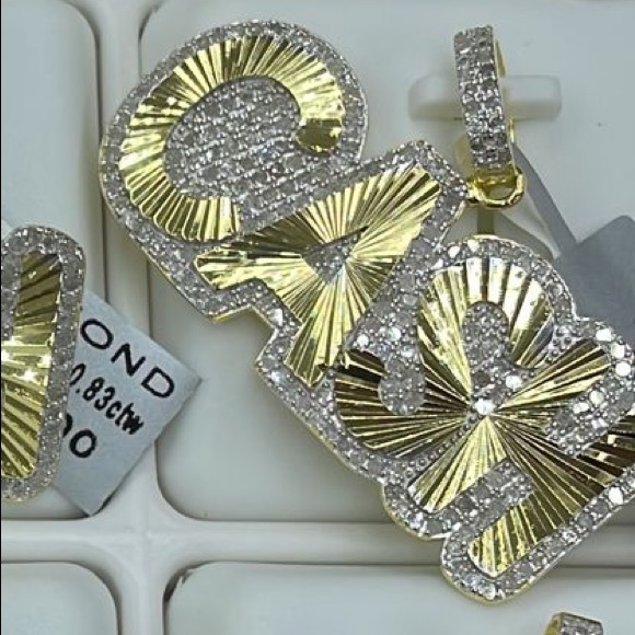 REAL DIAMOND Custom made CASH PENDANT CHARM .83ct certified real APPRAISAL INCl. - Picture 5 of 9